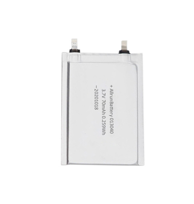 Bateria LiPo ultrafina TBD 3,7 V 70 mAh para etiquetas eletrônicas RFID