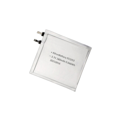 Bateria LiPo ultrafina de 1 mm 3,7 V 180 mAh 015253 para joelheiras inteligentes