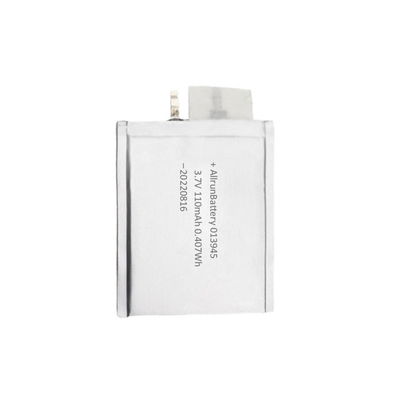Bateria LiPo ultrafina para cartões inteligentes 110mAh 3,7V Bateria de ciclo longo