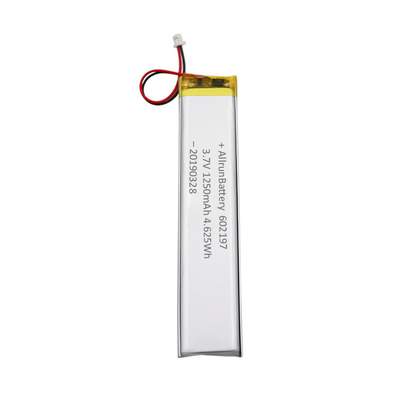 Bateria LiPo leve ultra estreita 1C personalizada 3,7 V 1250 mAh 602197