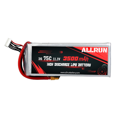 Bateria LiPo 3S 3500mAh 11,1 V de alta descarga 75C Bateria de polímero de lítio