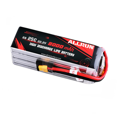 Bateria LiPo 25C 6S 8000mAh Taxa C alta 22,2V Bateria LiPo