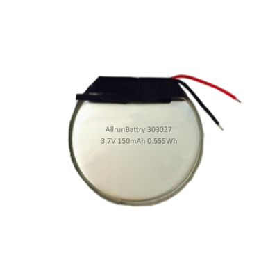 Bateria de polímero de lítio redonda estável para GPS 3,7 V 150 mah personalizada de polímero de lítio
