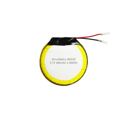 Bateria LiPo personalizada 3,7 V 380mAh redonda recarregável de polímero de lítio