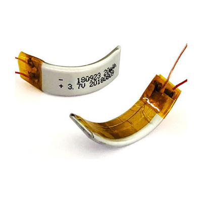 Bateria LiPo personalizada 3,7V 22mAh Bateria de polímero de lítio curvo