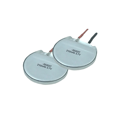Bateria LiPo redonda poderosa e segura personalizada 3,7 V 210 mAh para escovas de dentes elétricas