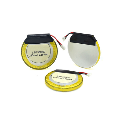 Bateria de polímero de lítio 225mAh 3,8 V redonda/bateria de LiPo para fones de ouvido Bluetooth