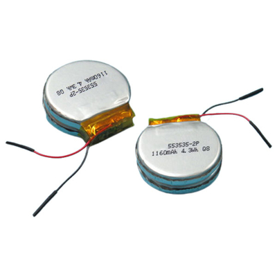 Bateria médica personalizada LiPo 1160mAh 3,7 V bateria de polímero de lítio 1S2P