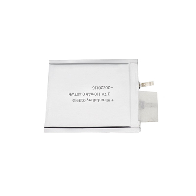 Bateria LiPo ultrafina para cartões inteligentes 110mAh 3,7V Bateria de ciclo longo