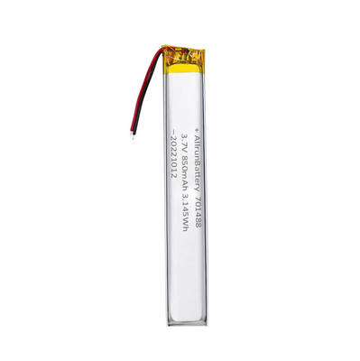 bloco da bateria de Lipo do costume de 3.7V 850mAh 701488 ultra estreito para dispositivos médicos