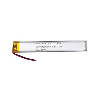 bloco da bateria de Lipo do costume de 3.7V 850mAh 701488 ultra estreito para dispositivos médicos