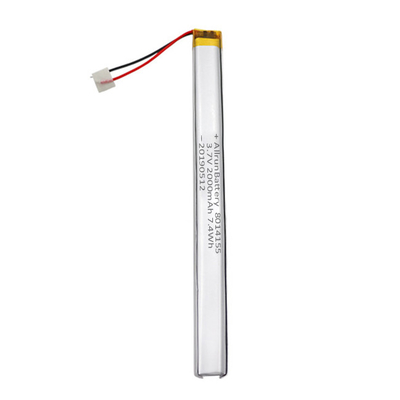 Bateria LiPo personalizada confiável de 3,7 V 2.000 mAh ultra estreita para pen drive sticks
