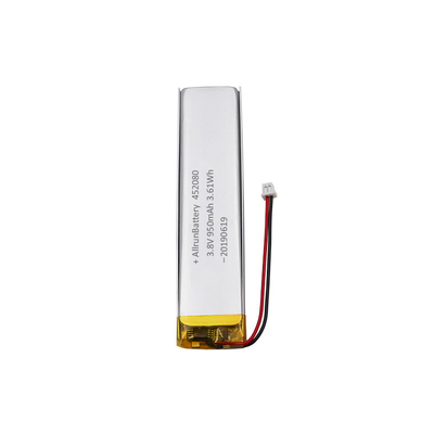 Bateria LiPo ultra estreita para eletrônicos vestíveis 3,8 V 950 mAh 452080