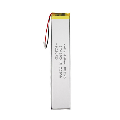 Bateria LiPo personalizada 1900mAh 3,7 V ultra estreita recarregável de alta confiabilidade