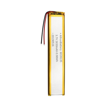 Baterias de polímero de lítio 3,7 V 2650 mAh Baterias LiPo personalizadas ultra estreitas de 6 mm
