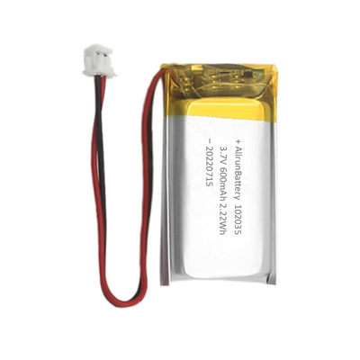 Bateria de polímero de lítio recarregável personalizada 3,7 V 600 mAh / bateria LiPo