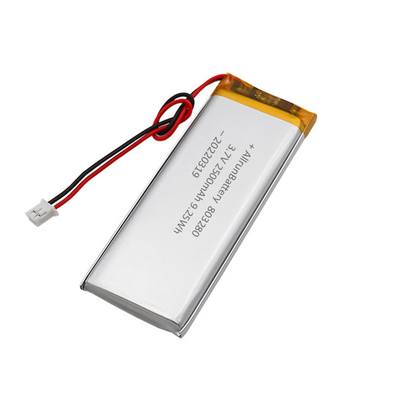 Bateria LiPo recarregável personalizada em forma de retângulo 3,7 V 2500 mAh