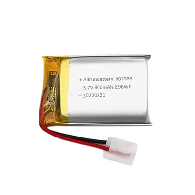 Bateria LiPo leve recarregável 800mAh 3,7V 902535 para dispositivos médicos