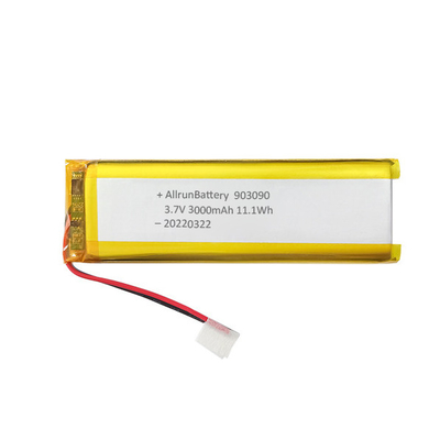 Bateria de polímero de lítio recarregável personalizada 3,7 V 3000mAh 903090