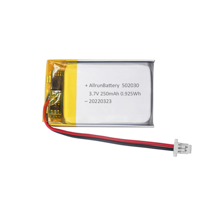 Bateria LiPo fina 3,7 V 250mAh Retângulo Lithium Polymer Recarregável