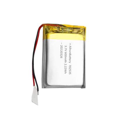 Bateria de polímero de lítio de célula única 3,7 V 600 mAh LiPo