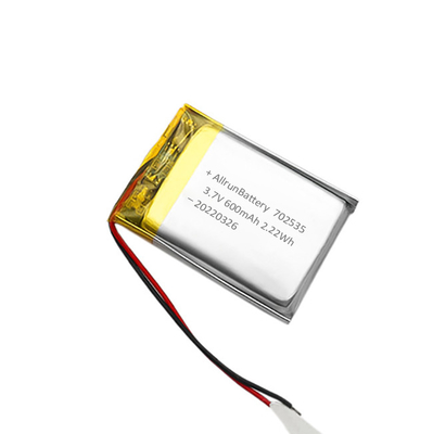 Bateria de polímero de lítio de célula única 3,7 V 600 mAh LiPo