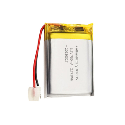Bateria de polímero de lítio retangular de segurança 3,7 V 750 mAh LiPo