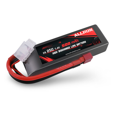 Bateria LiPo 25C 2S 500mAh 7,4V de alta descarga para ferramentas elétricas