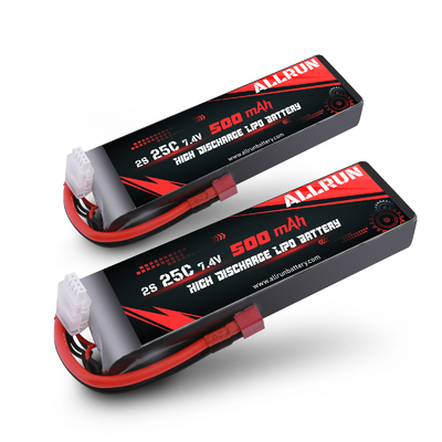 Bateria LiPo 25C 2S 500mAh 7,4V de alta descarga para ferramentas elétricas