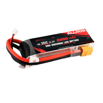 Bateria de polímero de lítio 35C de alta descarga 3S 11,1 V 2200mAh LiPo