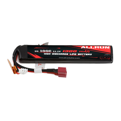 Bateria de polímero de lítio RC 100C 11,1V de alta taxa C 3S 1300mAh bateria LiPo