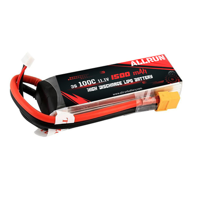 Bateria LiPo recarregável de alta descarga 100C 1500mAh 3S 11,1V
