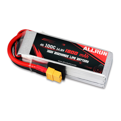 Bateria LiPo recarregável 100C 1800mAh 4S Taxa C alta 14,8V Bateria LiPo