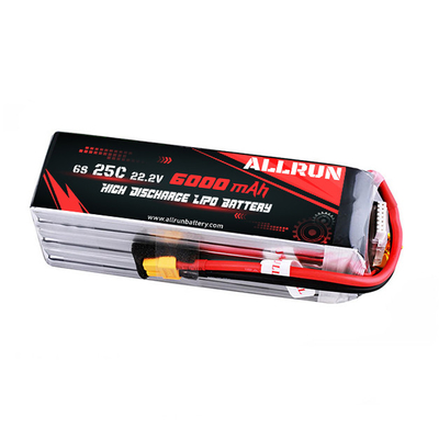 Bateria de lítio médica 22,2V 25C alta taxa C 6S 6000mAh bateria LiPo