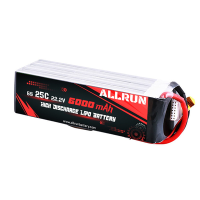 Bateria de lítio médica 22,2V 25C alta taxa C 6S 6000mAh bateria LiPo