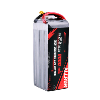 Bateria LiPo 25C 6S 8000mAh Taxa C alta 22,2V Bateria LiPo