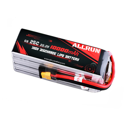 Bateria LiPo 22,2V 6S 10000mAh Bateria LiPo 25C Alta Taxa C