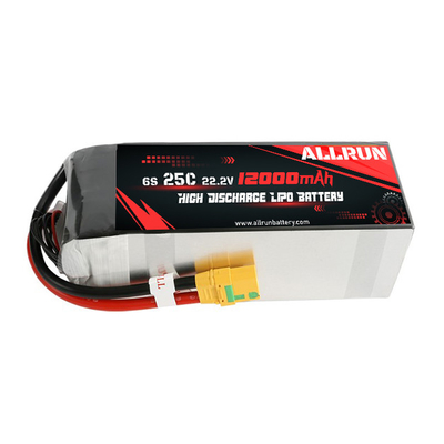 Bateria LiPo RC 25C 6S 12000mAh 22,2V Bateria de alta taxa C