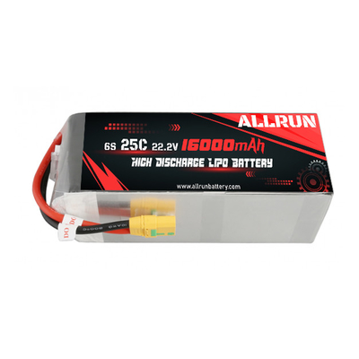 Pacote de bateria LiPo de alta descarga para ferramentas elétricas 25C 22,2V 6S 16000mAh