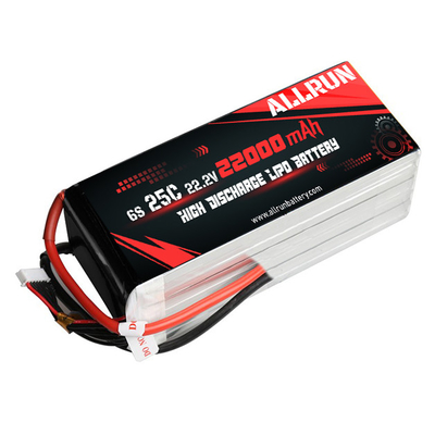Bateria LiPo 25C 6S 22000mAh 22,2V Alta Taxa C Bateria LiPo