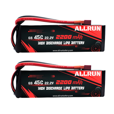 Equipamento médico 45C 6S 22,2 V 2200 mAh bateria LiPo de alta descarga