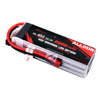 Equipamento médico 45C 6S 22,2 V 2200 mAh bateria LiPo de alta descarga