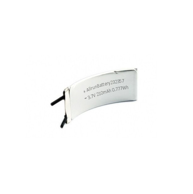 Bateria LiPo recarregável 1C 3,7 V 210mAh Bateria de polímero de lítio curvo