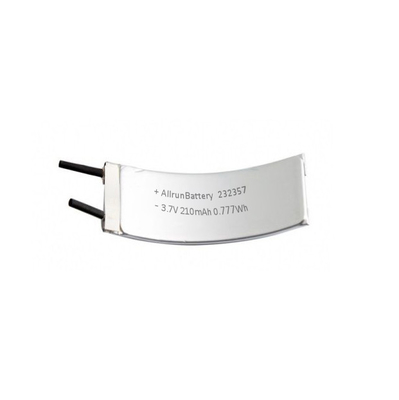 Bateria LiPo recarregável 1C 3,7 V 210mAh Bateria de polímero de lítio curvo