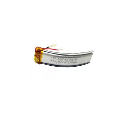 Poderosa bateria de polímero de lítio curvo 601456 3,7 V 450mAh bateria LiPo