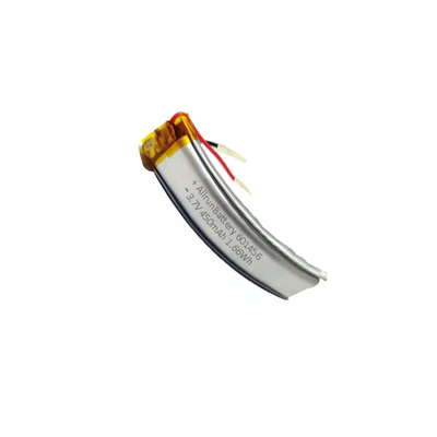 Poderosa bateria de polímero de lítio curvo 601456 3,7 V 450mAh bateria LiPo