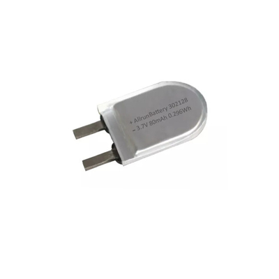 302128 Bateria LiPo 3,7 V 80mAh em forma de U Bateria de polímero de lítio personalizada 1C