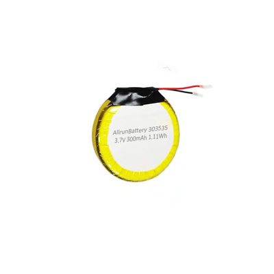 Bateria de polímero de lítio redonda segura 3,7 V 300 mAh LiPo recarregável 303535