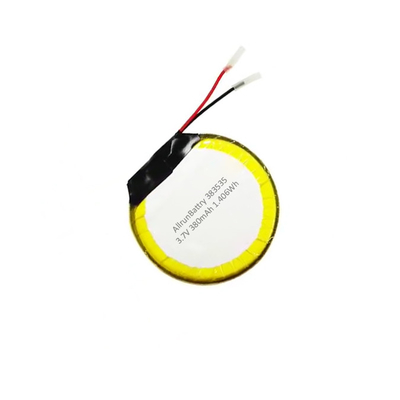 Bateria LiPo personalizada 3,7 V 380mAh redonda recarregável de polímero de lítio