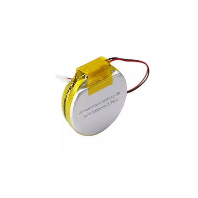 Pacote de bateria LiPo redonda para smartwatches 1S2P 3,7 V 1000 mAh 503535
